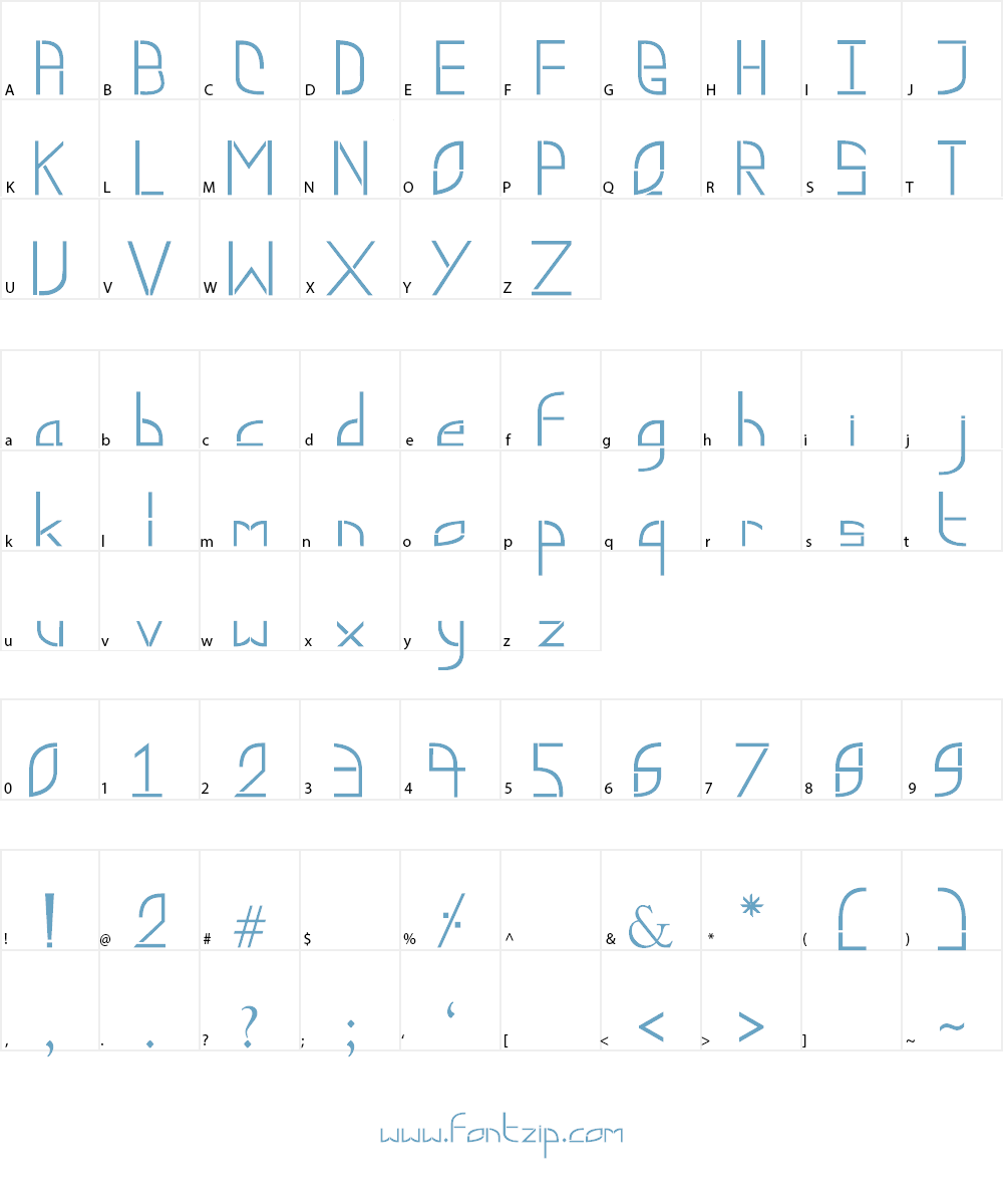 Break Curve Font Character